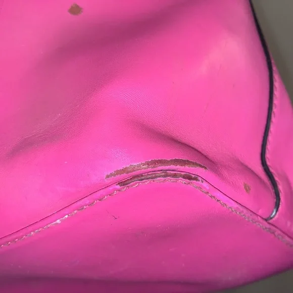 Kate Spade Pink Tote Bag Red Interior Large Shoulder Purse - Picture 14 of 16